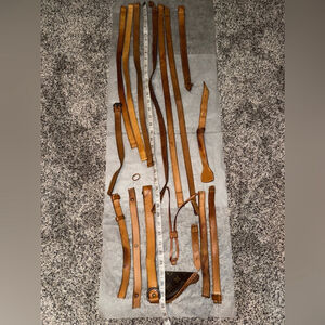 Louis Vuitton Brown Leather Bag Straps assorted sizes and pieces sku-014